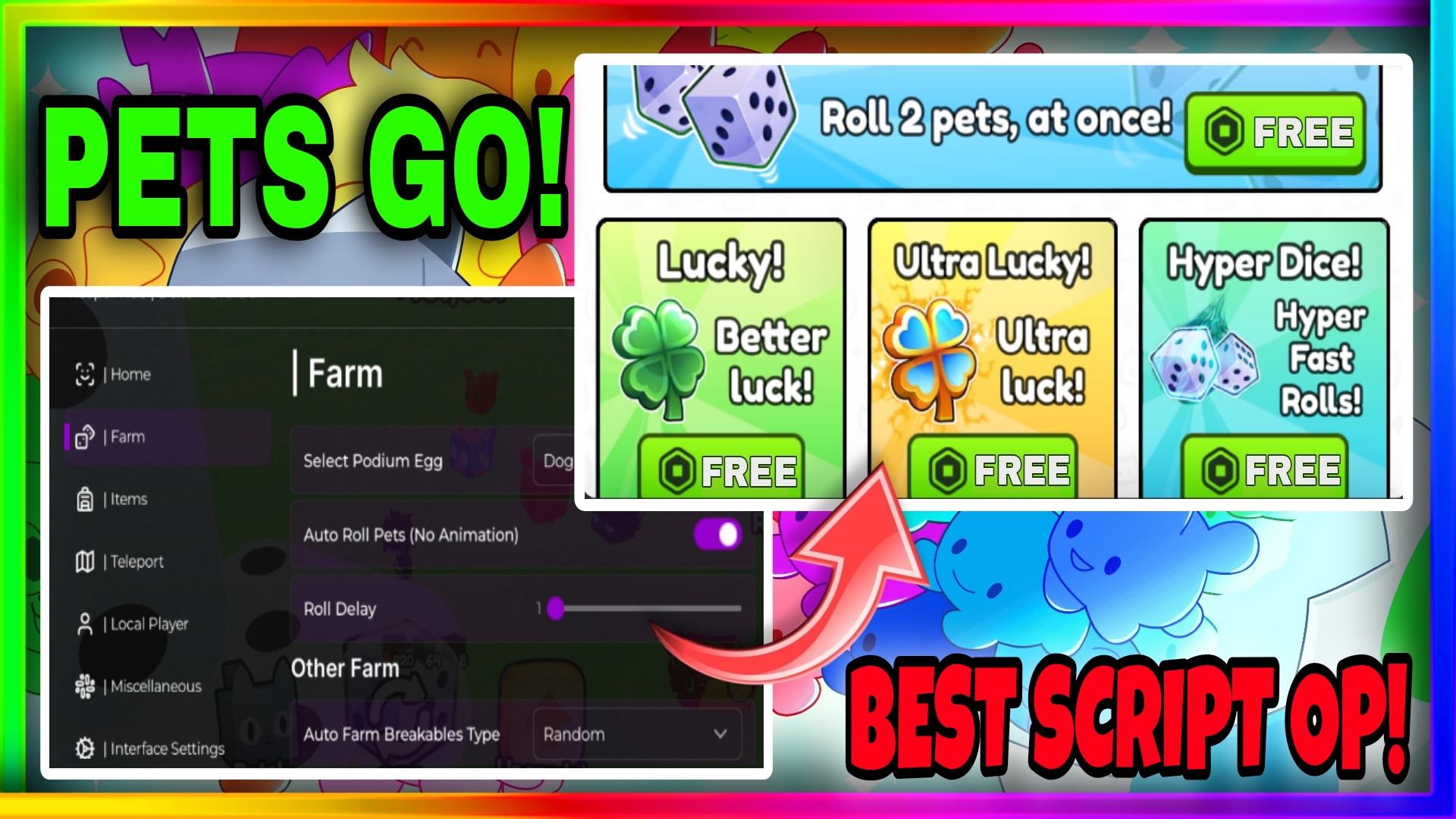 Pets GO Script Hack OP! • DUPE PETS + FAST SPIN • BEST Auto Farm And Auto ROLLS! [Reaper Hub]