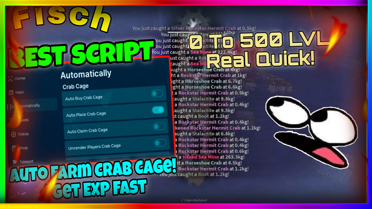 OP! Fisch Script Hack No Ban, BEST EXP Farm Strategy Using This GUI! • No Key • |