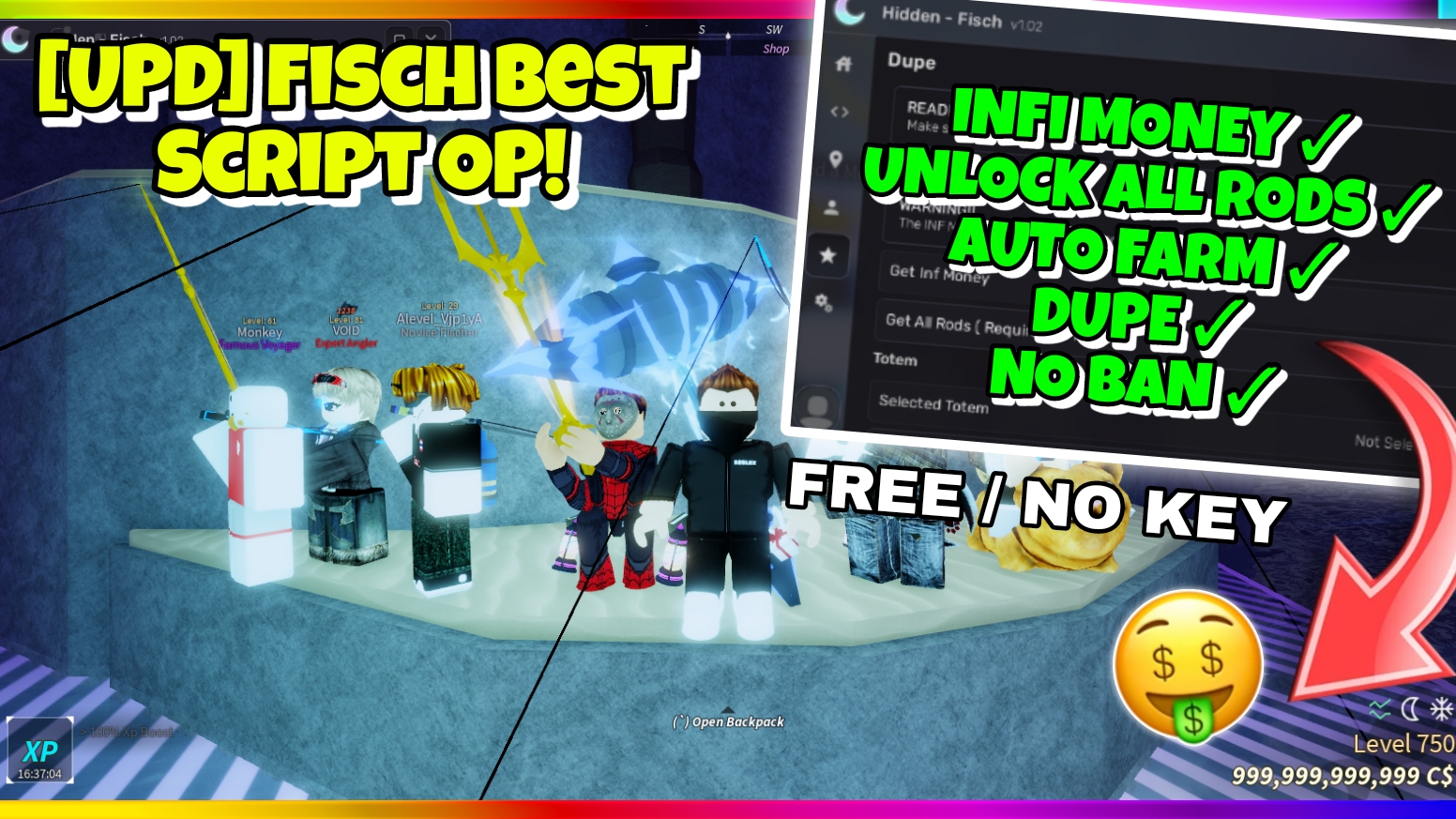 *OP* Fisch Script / Hack DUPE • No Key • INFI MONEY • Unlock All Rods • Auto Farm • No Ban |