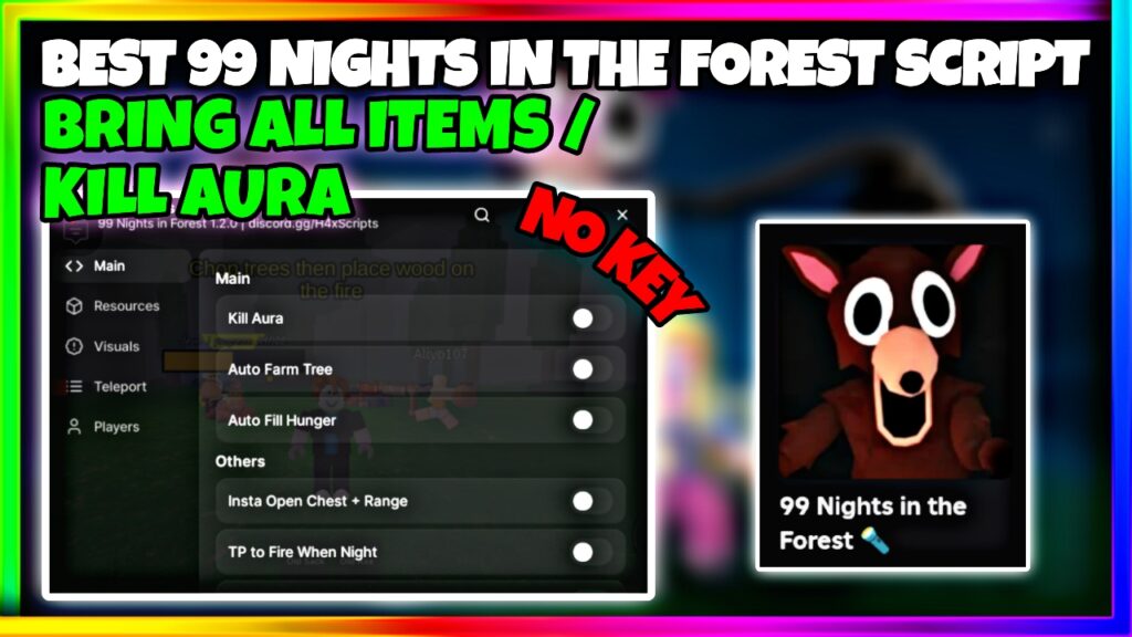 *NEW* 99 Nights In The Forest Script Pastebin • No Key • Bring All Items, Kill Aura, Auto Log Etc.