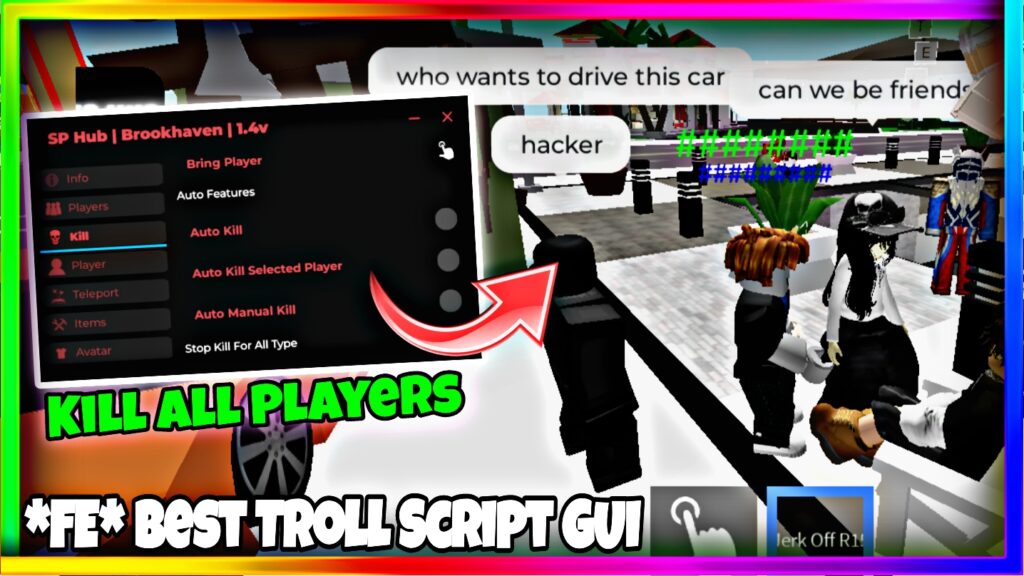 BrookHaven Script Troll GUI 😂 *NO KEY* Auto Kill Players, Unlock Free Gamepass And More!
