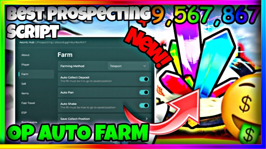 Prospecting Script Pastebin 2025 • Auto Farm, Auto Shake, Auto Pan, Auto Sell, Teleport & More |