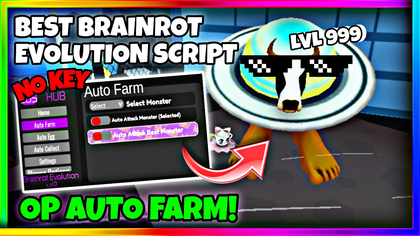 Brainrot Evolution Script Pastebin • No Key • Auto Farm, Auto Monster, Inf Money & More |