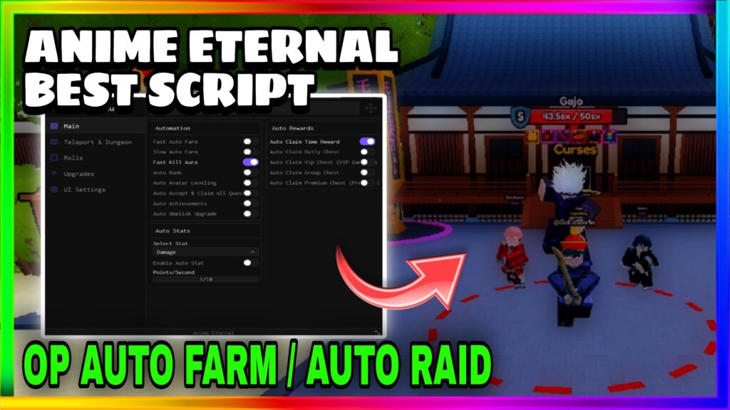 Anime Eternal Script Pastebin OP! | Auto Farm, Auto Raid, Auto Upgrade, Infi Money And More |