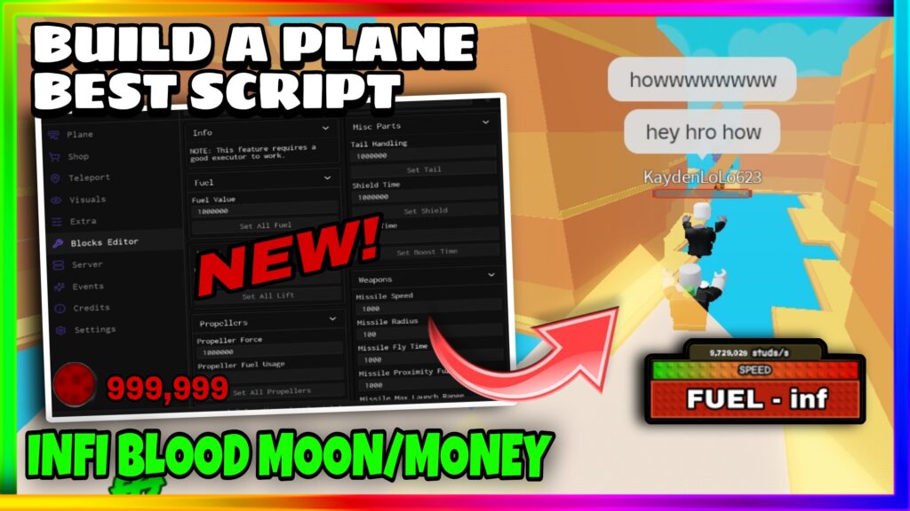 Build A Plane Script Pastebin | Infi Money / Blood Moon, Auto Farm, Auto Buy Etc. |