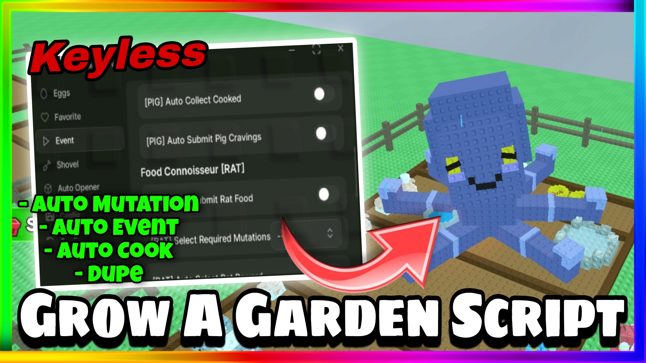 Grow A Garden Script GUI Pastebin • No Key • Auto Event, Auto Beanstalk, Dupe, Auto Middle Pets |