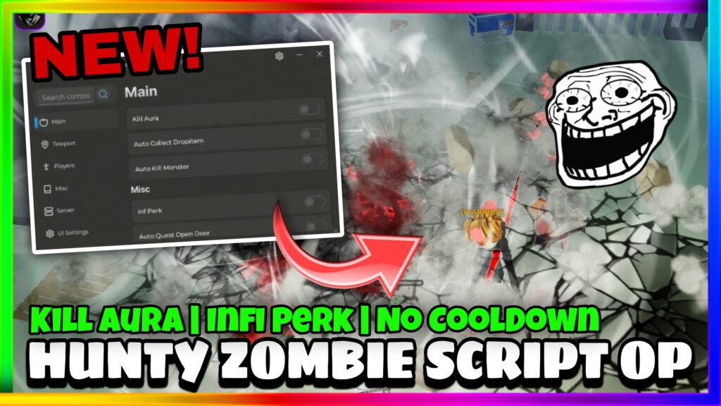 Hunty Zombie Script New Pastebin • Kill Aura, No CoolDown, Infi Perk, Auto Farm And More |