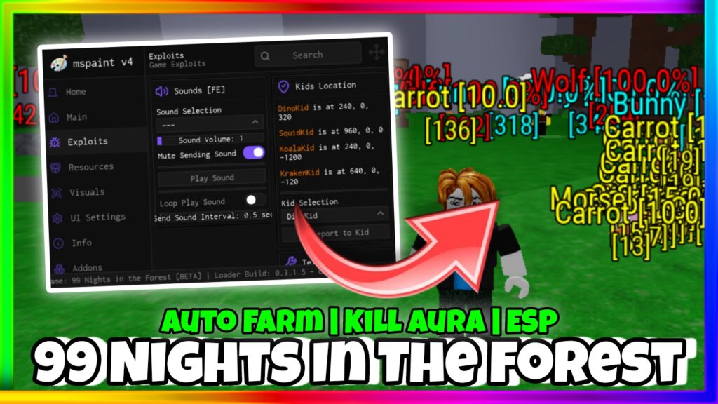99 Nights In The Forest Script Pastebin • Auto Gems, Auto Farm, Auto Logs, ESP And More |