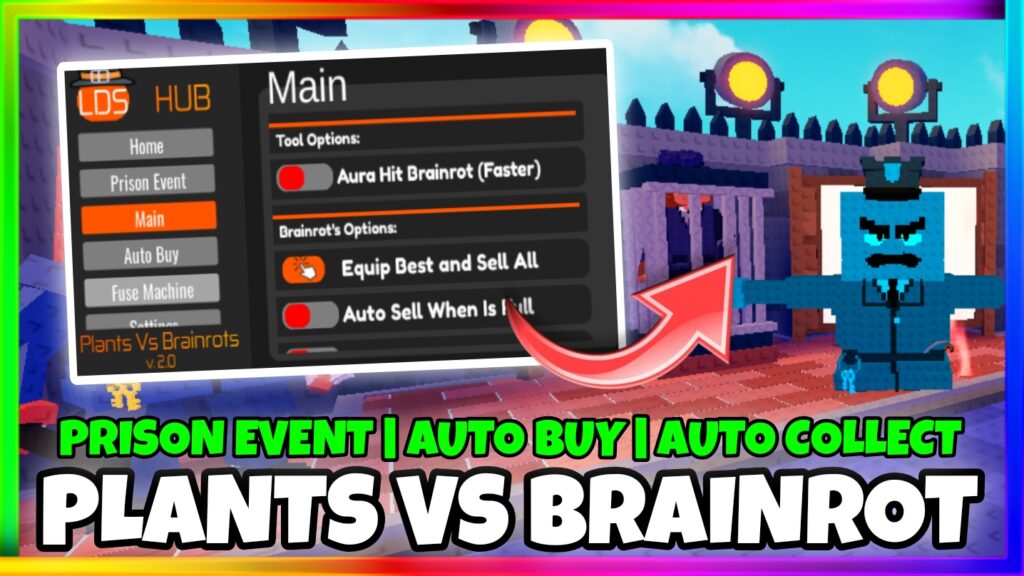 Plants Vs Brainrot Script Pastebin • No Key • Prison Event, Auto Buy, Auto Fuse, Aura Hit And More |